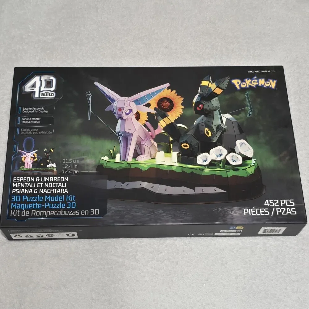 NEW - Pokemon 4D BUILD PUZZLE 452 Pieces - Espeon & Umbreon 3D Puzzle Model Kit
